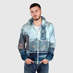 Ветровка с капюшоном мужская Зимний Питер, цвет: 3D-белый — фото 2