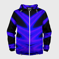 Ветровка с капюшоном мужская Color neon blue, цвет: 3D-белый