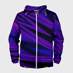 Ветровка с капюшоном мужская Color multi-colored neon, цвет: 3D-белый