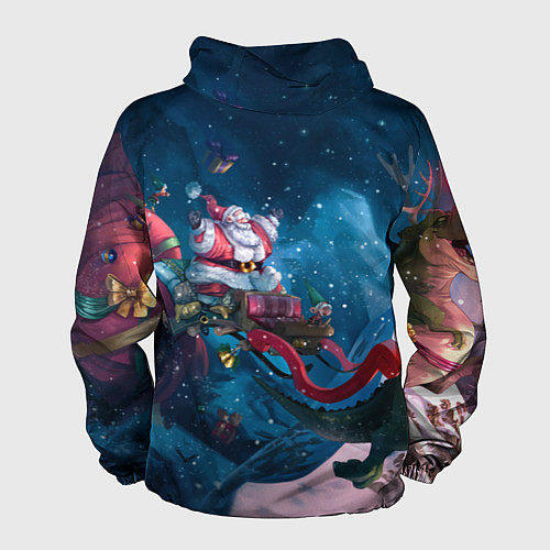 Мужская ветровка Санта с динозавром / 3D-Черный – фото 2