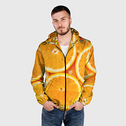 Ветровка с капюшоном мужская Апельсин, цвет: 3D-черный — фото 2
