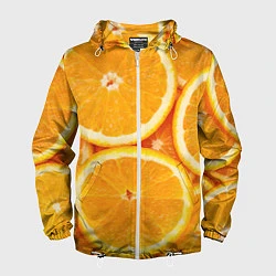 Ветровка с капюшоном мужская Апельсин, цвет: 3D-белый
