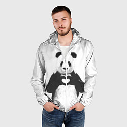 Ветровка с капюшоном мужская Panda Love, цвет: 3D-белый — фото 2