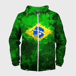 Ветровка с капюшоном мужская Бразилия, цвет: 3D-белый