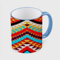Кружка 3D Вышивка шерстью, цвет: 3D-небесно-голубой кант