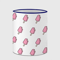 Кружка 3D Мороженое розовое, цвет: 3D-синий кант — фото 2