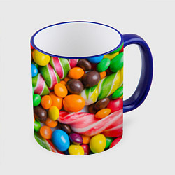 Кружка 3D Сладкие конфетки, цвет: 3D-синий кант