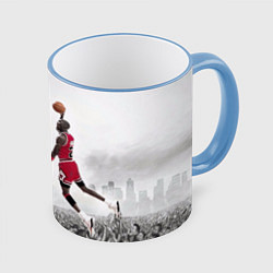 Кружка 3D Michael Jordan NBA, цвет: 3D-небесно-голубой кант
