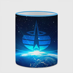 Кружка 3D Космические войска, цвет: 3D-небесно-голубой кант — фото 2