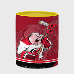 Кружка 3D Carolina Hurricanes, цвет: 3D-белый + желтый — фото 2