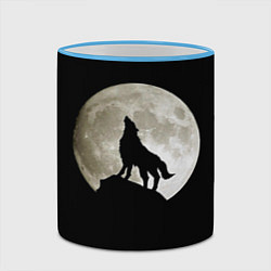 Кружка 3D Moon Wolf, цвет: 3D-небесно-голубой кант — фото 2