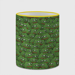 Кружка 3D Грустные лягушки, цвет: 3D-желтый кант — фото 2