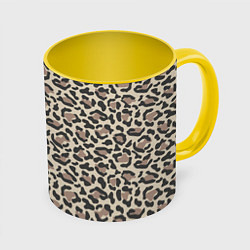 Кружка 3D Шкура леопарда, цвет: 3D-белый + желтый