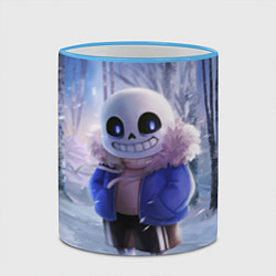 Кружка 3D Winter forest & Sans, цвет: 3D-небесно-голубой кант — фото 2