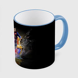 Кружка 3D Messi FCB, цвет: 3D-небесно-голубой кант