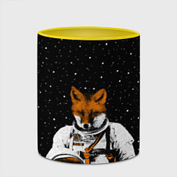 Кружка 3D Лис космонавт, цвет: 3D-белый + желтый — фото 2