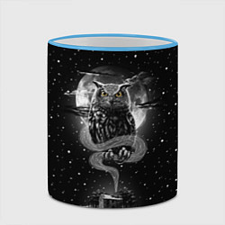 Кружка 3D Ночная сова, цвет: 3D-небесно-голубой кант — фото 2
