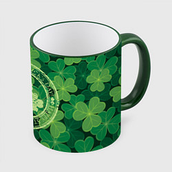 Кружка 3D Ireland, Happy St. Patricks Day, цвет: 3D-зеленый кант
