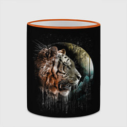 Кружка 3D Космический тигр, цвет: 3D-оранжевый кант — фото 2