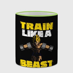 Кружка 3D Train Like a Beast, цвет: 3D-светло-зеленый кант — фото 2