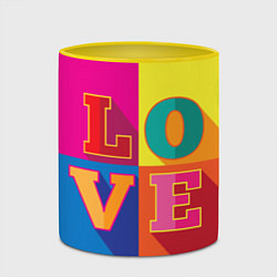 Кружка 3D Love three-dimensional letters, цвет: 3D-белый + желтый — фото 2