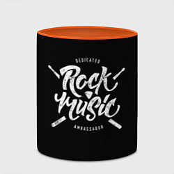 Кружка 3D Rock Music, цвет: 3D-белый + оранжевый — фото 2