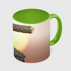 Кружка 3D Муравей-силач, цвет: 3D-белый + светло-зеленый