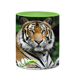 Кружка 3D Тигр в джунглях, цвет: 3D-белый + светло-зеленый — фото 2