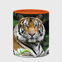 Кружка 3D Тигр в джунглях, цвет: 3D-белый + оранжевый — фото 2
