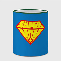 Кружка 3D Супермама, цвет: 3D-зеленый кант — фото 2