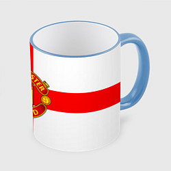 Кружка 3D Manchester Utd: England, цвет: 3D-небесно-голубой кант