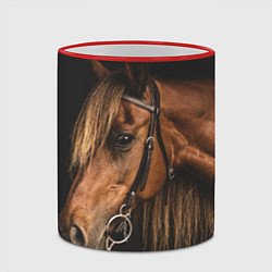 Кружка 3D Взгляд коня, цвет: 3D-красный кант — фото 2