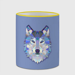 Кружка 3D Геометрический волк, цвет: 3D-желтый кант — фото 2