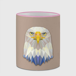 Кружка 3D Геометрический орел, цвет: 3D-розовый кант — фото 2
