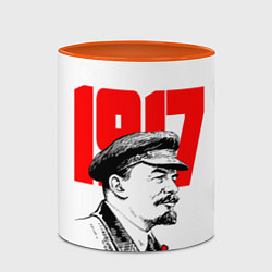 Кружка 3D Ленин 1917, цвет: 3D-белый + оранжевый — фото 2