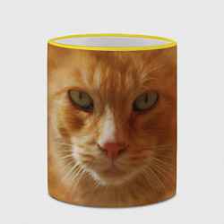 Кружка 3D Рыжий котик, цвет: 3D-желтый кант — фото 2