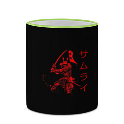 Кружка 3D Японские иероглифы - самурай, цвет: 3D-светло-зеленый кант — фото 2
