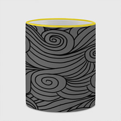 Кружка 3D Gray pattern, цвет: 3D-желтый кант — фото 2
