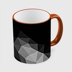 Кружка 3D Abstract gray, цвет: 3D-оранжевый кант