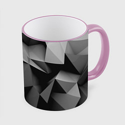 Кружка 3D Gray abstraction, цвет: 3D-розовый кант