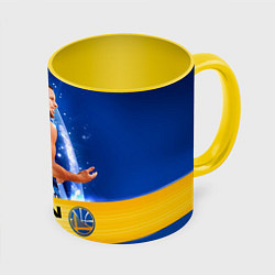 Кружка 3D Golden State Warriors 8, цвет: 3D-белый + желтый