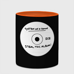 Кружка 3D SOAD: Steal this album, цвет: 3D-белый + оранжевый — фото 2