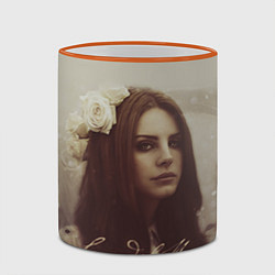 Кружка 3D Lana Del Rey: Flower, цвет: 3D-оранжевый кант — фото 2