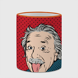 Кружка 3D Альберт Эйнштейн: Поп-арт, цвет: 3D-оранжевый кант — фото 2