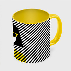 Кружка 3D Pop art girl, цвет: 3D-белый + желтый