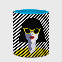 Кружка 3D Pop art girl, цвет: 3D-белый + небесно-голубой — фото 2