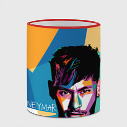 Кружка 3D Neymar Polygons, цвет: 3D-красный кант — фото 2