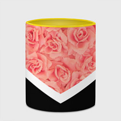 Кружка 3D Розовые розы, цвет: 3D-белый + желтый — фото 2