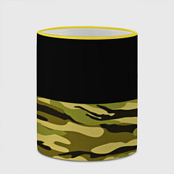 Кружка 3D Лесной Камуфляж, цвет: 3D-желтый кант — фото 2