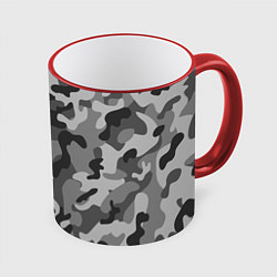 Кружка 3D Ночной Камуфляж 1, цвет: 3D-красный кант